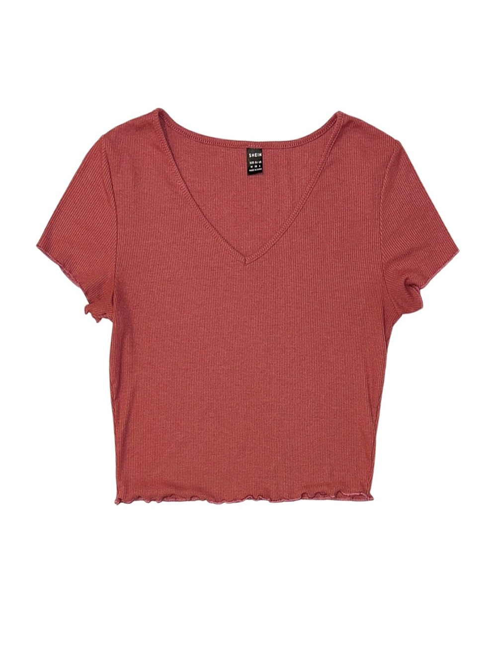 SHEIN Women's Maroon Short Sleeve Shirt
